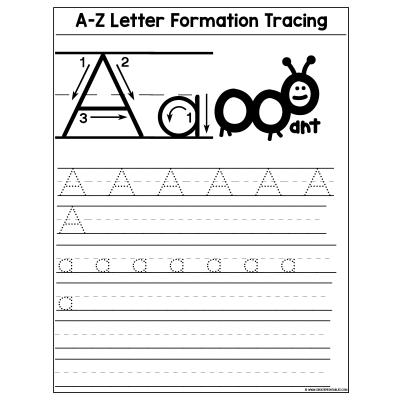 createprintables free a z letter formation tracing worksheet preschool kindergarten