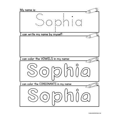 CreatePrintables - Name Tracing Practice